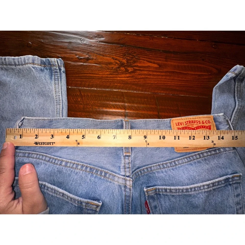 Levis 505 Regular Fit Straight Leg Jeans Light Wash Blue W30 L32 00505-4834